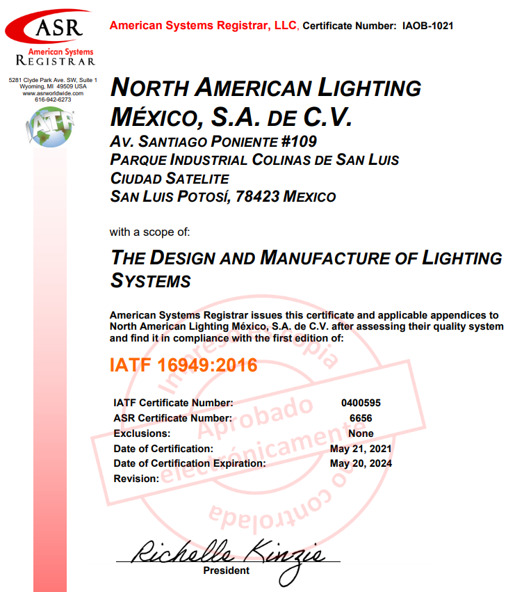 Certificado IATF 16949